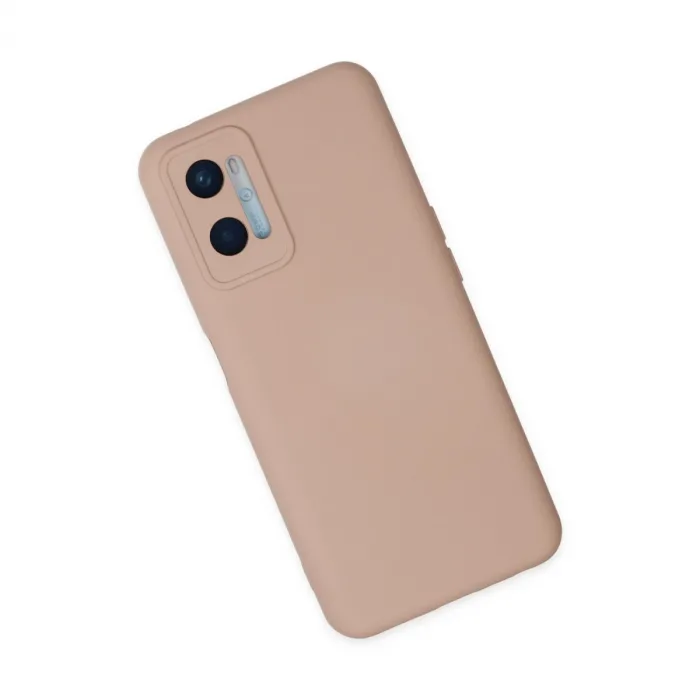 Oppo A96 Kılıf Nano İçi Kadife Silikon - Pudra