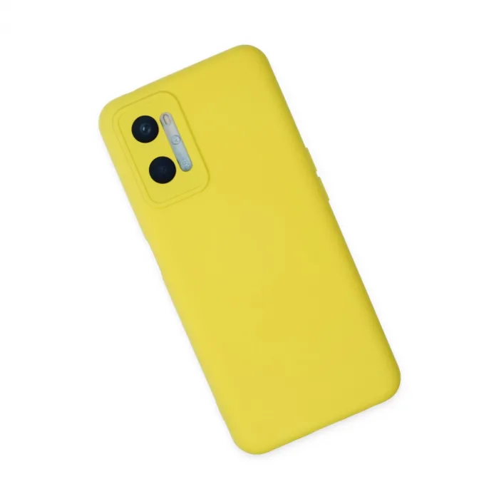 Oppo A96 Kılıf Nano İçi Kadife Silikon - Sarı