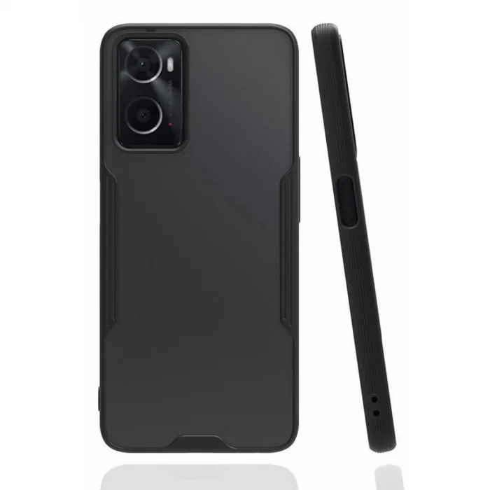 Oppo A96 Kılıf Platin Silikon - Siyah
