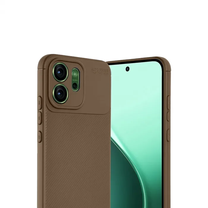 Oppo Reno 14 Auto Focus Karbon Kapak - Kahverengi