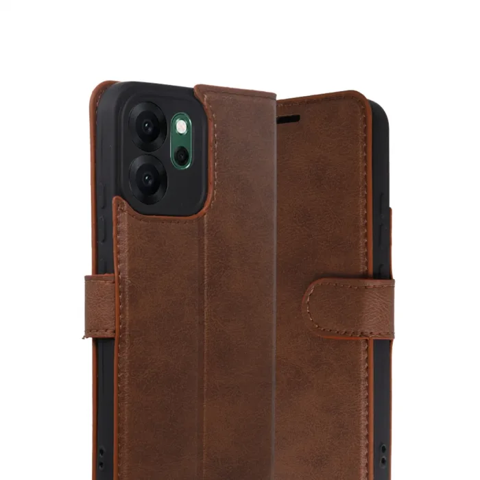 Oppo Reno 14f Trend S Plus Kapaklı Kılıf - Taba