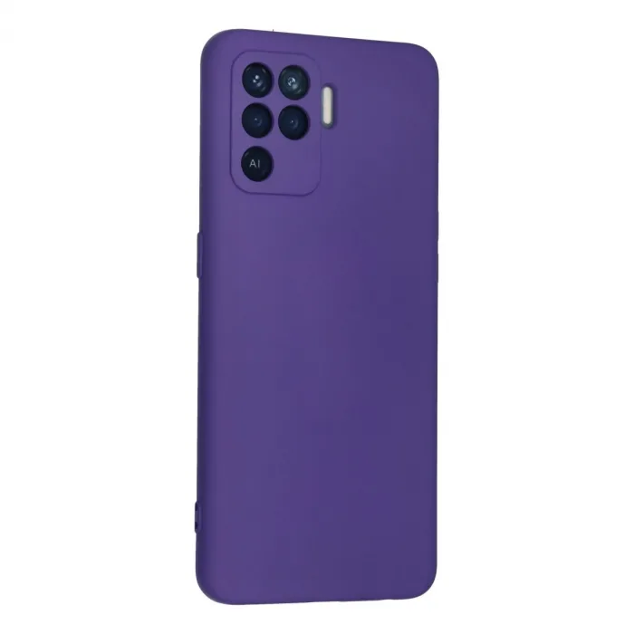 Oppo Reno 5 Lite Kılıf Nano İçi Kadife Silikon - Mor