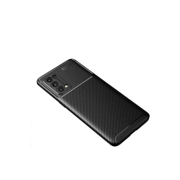 Oppo Reno 5 Pro Kılıf Auto Focus Karbon Kapak - Siyah