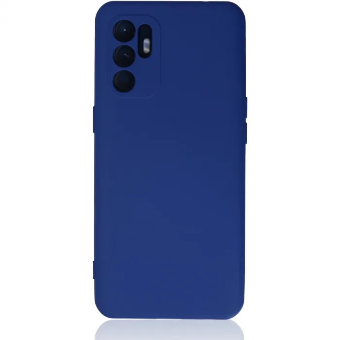 Oppo Reno 6 Kılıf Nano İçi Kadife Silikon - Mavi