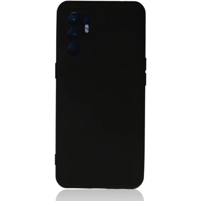 Oppo Reno 6 Kılıf Nano İçi Kadife Silikon - Siyah