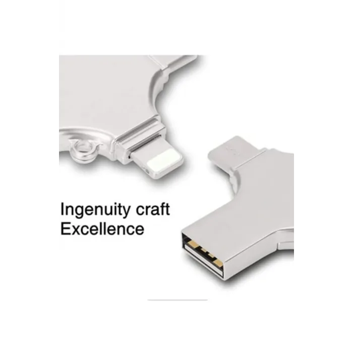 Otg 4in1 Cep Telefonu Çok Fonksiyonlu Usb Flash Bellek 128 Gb Type-c, Micro Sd Ve Kart Okuyucu