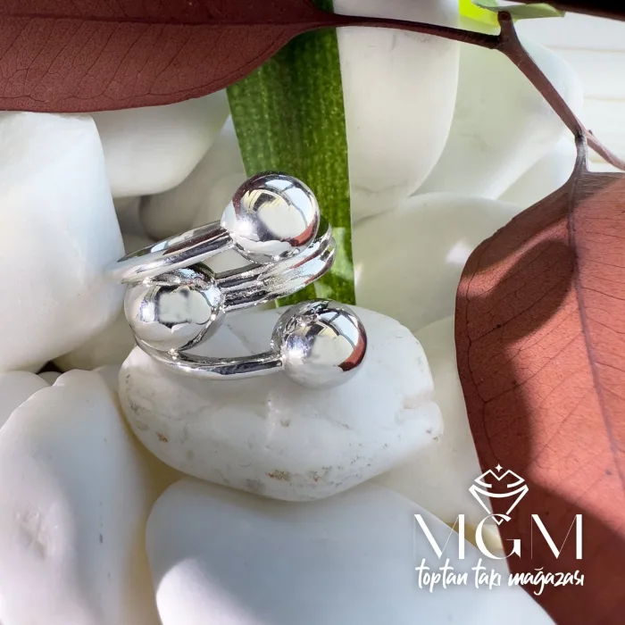 Pirinç Üzeri Rodyum Kaplama Yüzük - Yz-0117