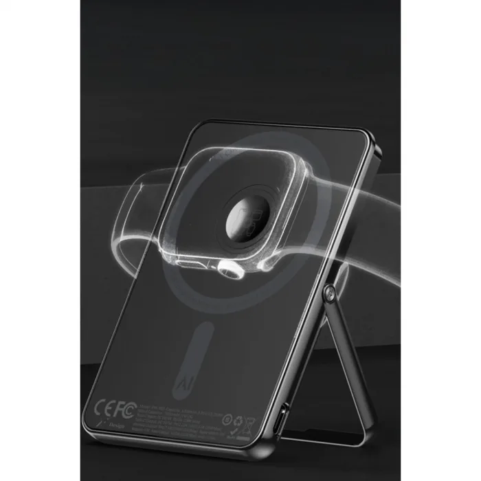 Pw580 5.000 Mah 20w Type-c 15w Kablosuz Şarj 3w Saat Şarj Ve 5w Kulaklık Şarj Destekli Pd Hızlı Şarj Magsafe Powerbank - Siyah