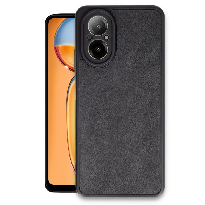 Realme 12 Lite Kılıf Aras Deri Kapak - Siyah