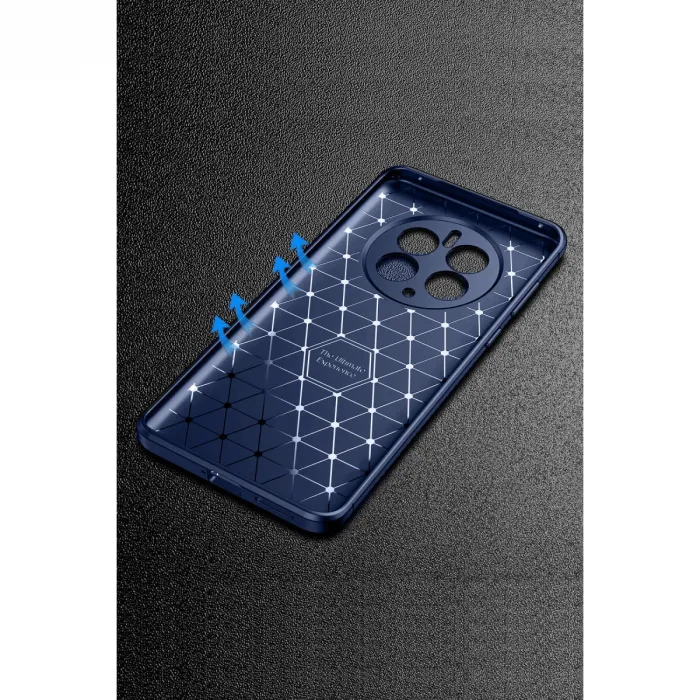 Realme 12 Pro Plus Kılıf Auto Focus Karbon Kapak - Lacivert
