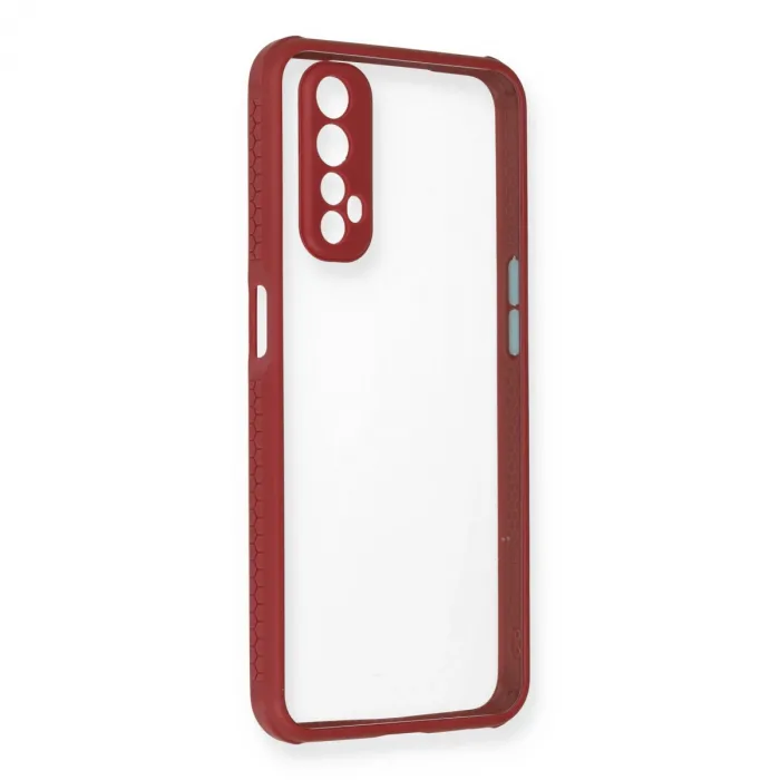 Realme 7 Kılıf Miami Şeffaf Silikon - Fuşya