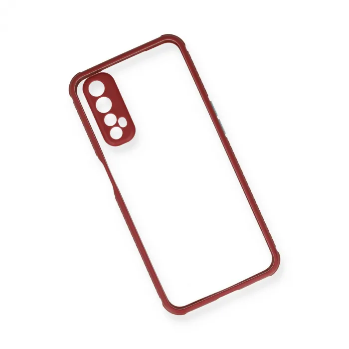 Realme 7 Kılıf Miami Şeffaf Silikon - Fuşya