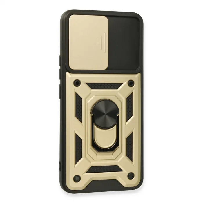 Realme 8 Kılıf Pars Lens Yüzüklü Silikon - Gold