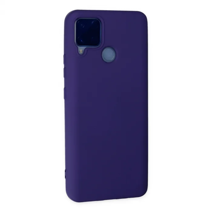 Realme C15 Kılıf Nano İçi Kadife Silikon - Mor