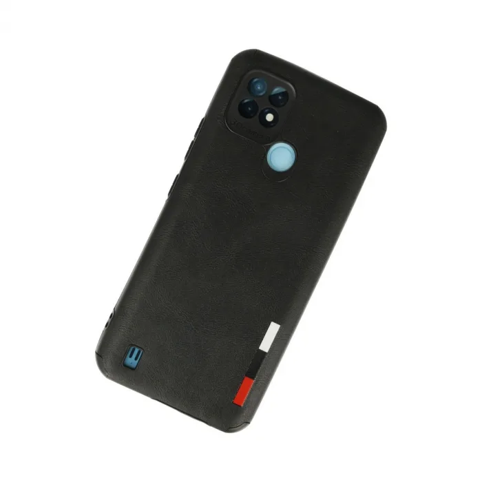 Realme C21 Kılıf Loop Deri Silikon - Siyah