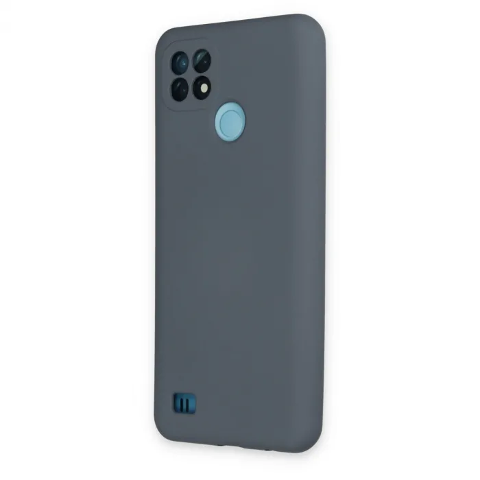 Realme C21 Kılıf Nano İçi Kadife Silikon - Gri