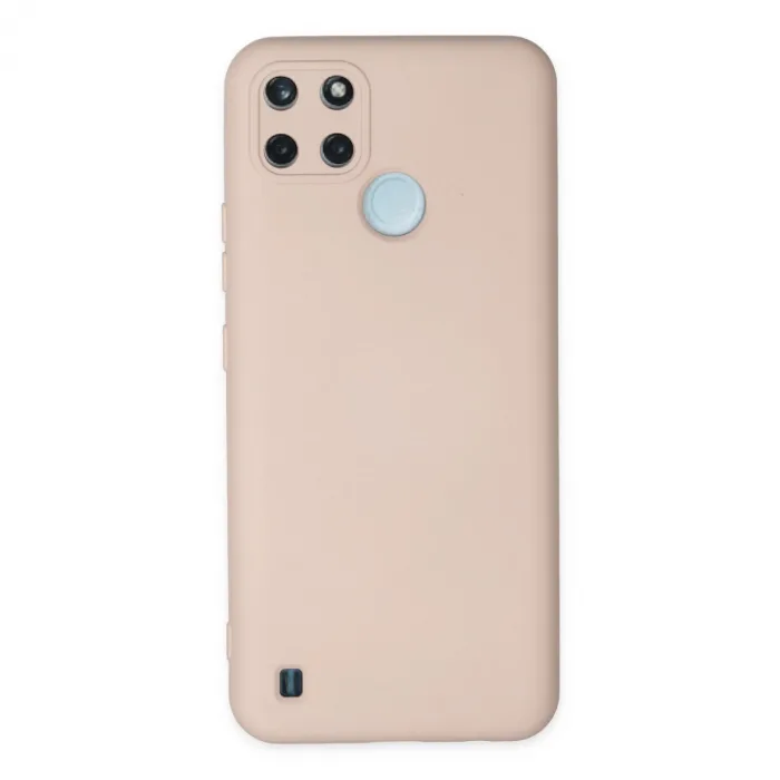 Realme C25y Kılıf Nano İçi Kadife Silikon - Pudra