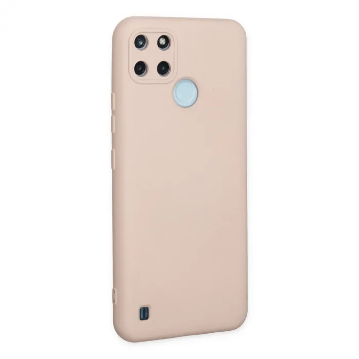 Realme C25y Kılıf Nano İçi Kadife Silikon - Pudra