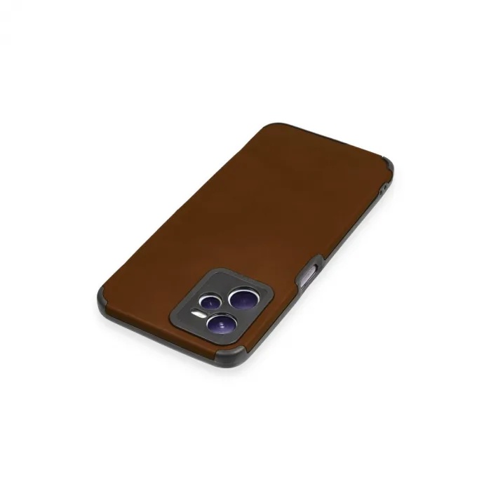Realme C35 Kılıf Loop Deri Silikon - Kahverengi