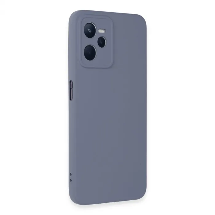 Realme C35 Kılıf Nano İçi Kadife Silikon - Gri