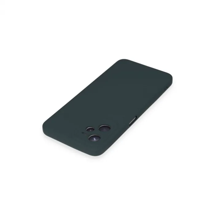 Realme C35 Kılıf Nano İçi Kadife Silikon - Koyu Yeşil