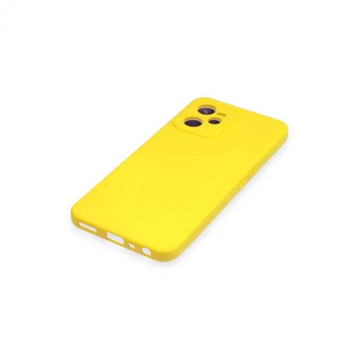 Realme C35 Kılıf Nano İçi Kadife Silikon - Sarı