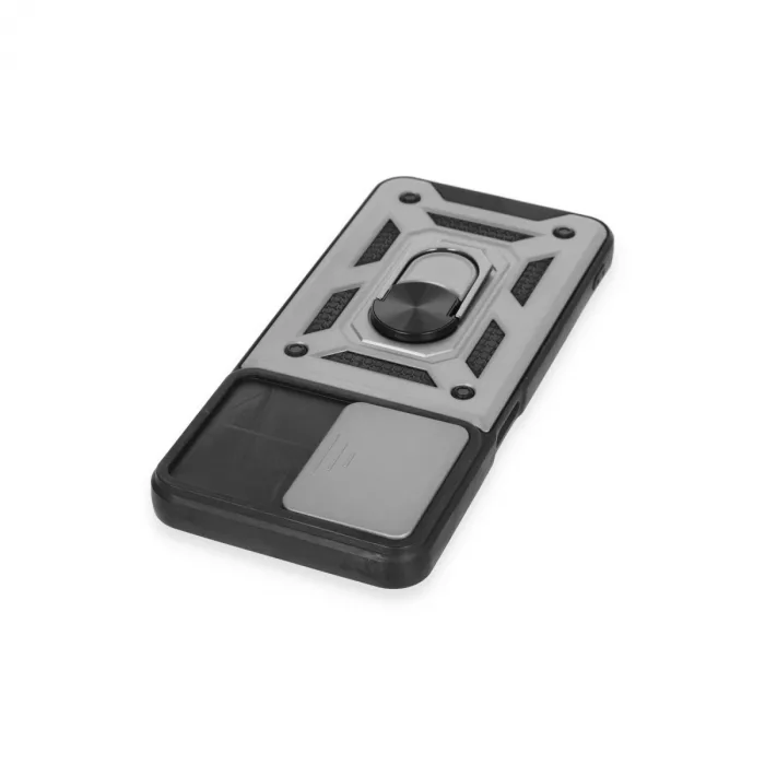 Realme C35 Kılıf Pars Lens Yüzüklü Silikon - Gümüş