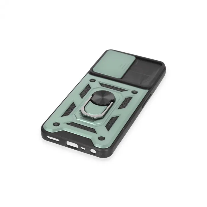 Realme C35 Kılıf Pars Lens Yüzüklü Silikon - Yeşil