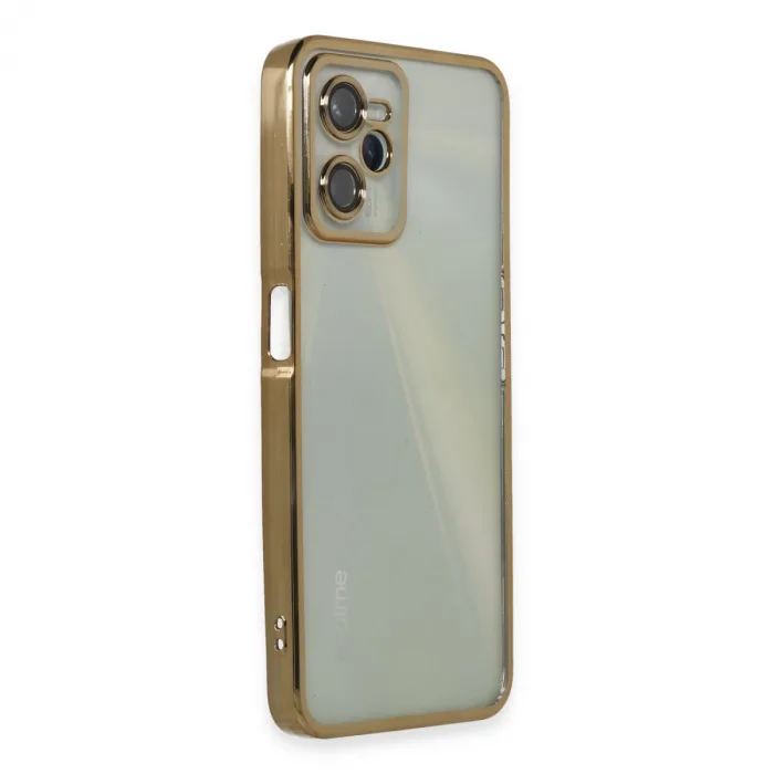 Realme C35 Kılıf Razer Lensli Silikon - Gold