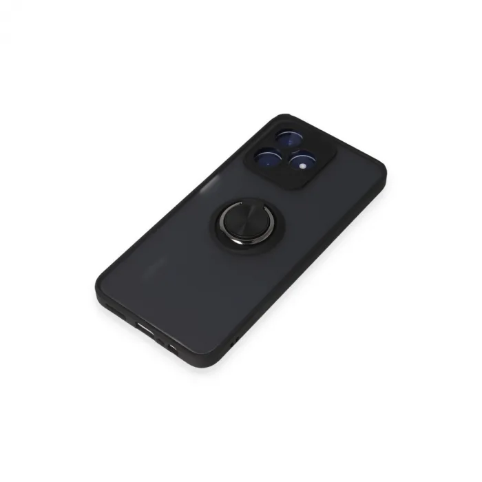 Realme C53 Kılıf Montreal Yüzüklü Silikon Kapak - Siyah