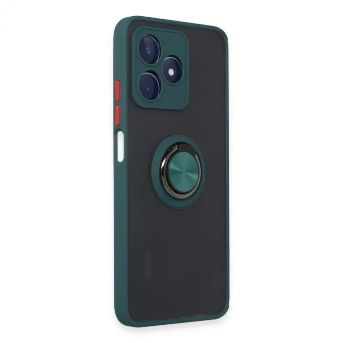 Realme C53 Kılıf Montreal Yüzüklü Silikon Kapak - Yeşil