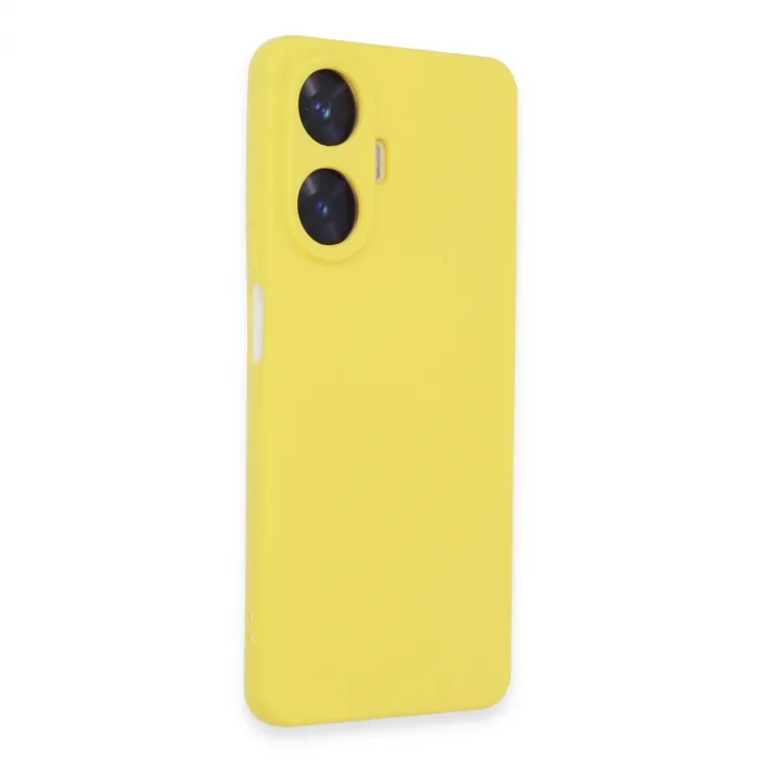 Realme C55 Kılıf Nano İçi Kadife Silikon - Sarı
