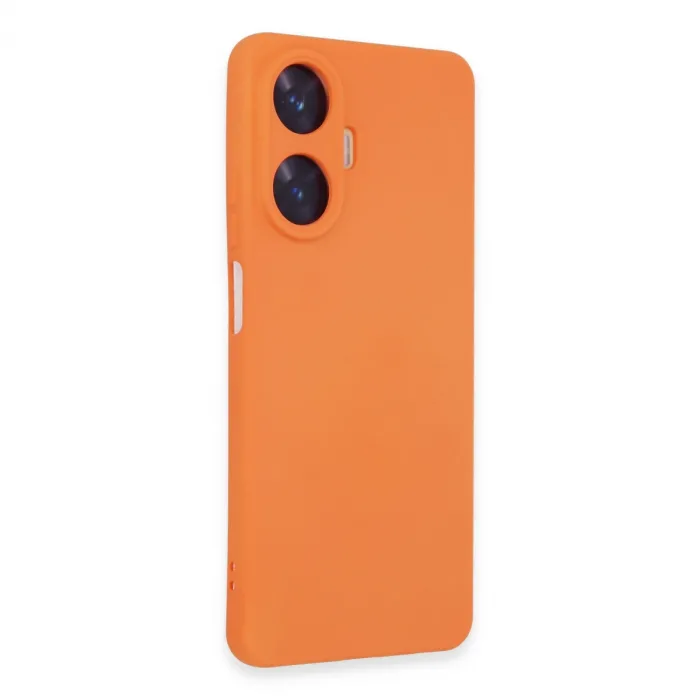 Realme C55 Kılıf Nano İçi Kadife Silikon - Turuncu