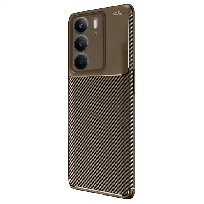 Realme C75 4g Auto Focus Karbon Kapak - Kahverengi