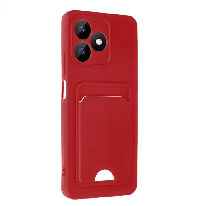 Realme Note 50 4g Kılıf Kelvin Kartvizitli Silikon - Kırmızı