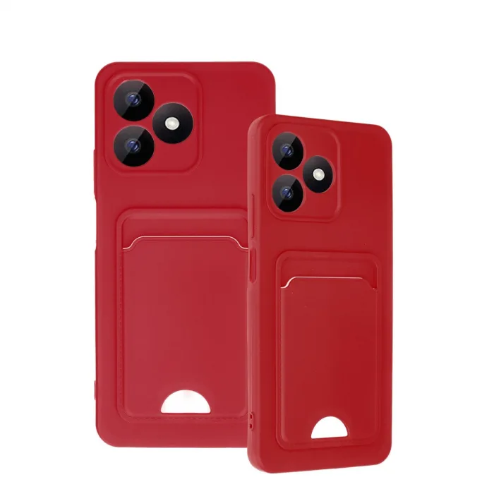 Realme Note 50 4g Kılıf Kelvin Kartvizitli Silikon - Kırmızı