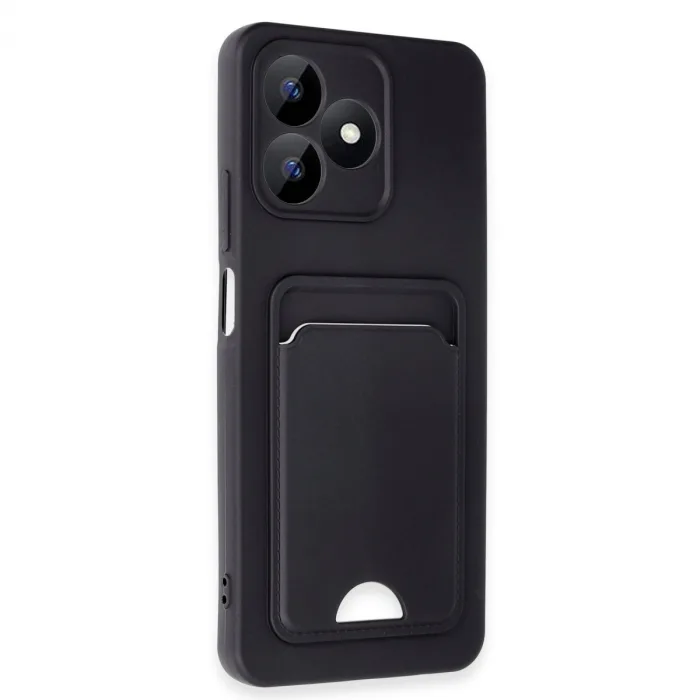 Realme Note 50 4g Kılıf Kelvin Kartvizitli Silikon - Siyah
