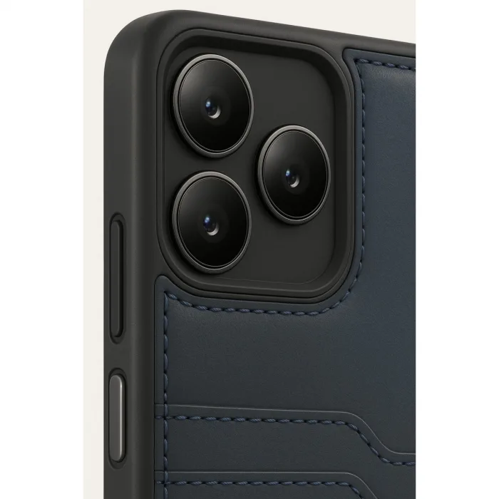 Realme Note 50 4g Kılıf Sara Kartvizitli Deri Kılıf - Lacivert