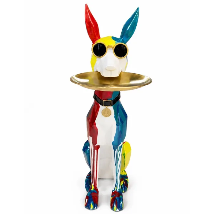 Renkli Dekoratif Polyester Köpek Figürü Alk5477
