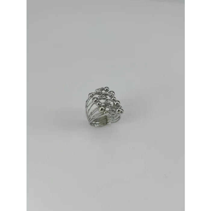 Ayarlanabilir Rodyum Pirinç Bijuteri Yüzük - Yz0150
