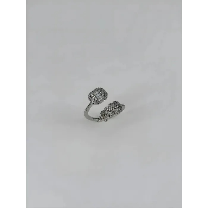 Ayarlanabilir Rodyum Zirkon Taşlı Pirinç Bijuteri Yüzük - Yz0158