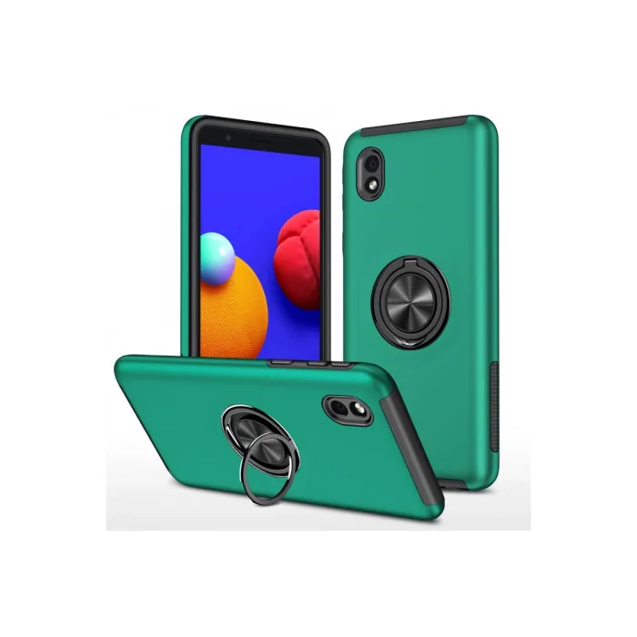 Samsung Galaxy A01 Core Kılıf Elit Yüzüklü Kapak - Yeşil