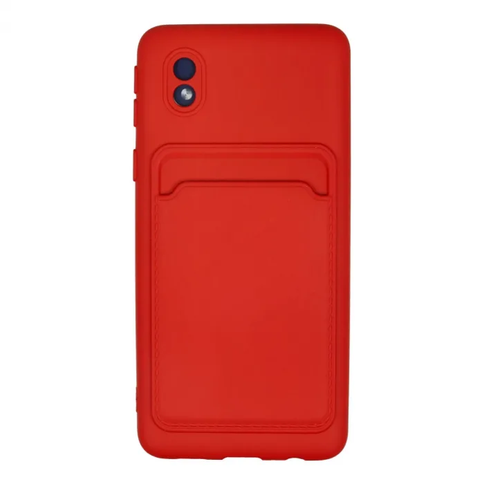 Samsung Galaxy A01 Core Kılıf Kelvin Kartvizitli Silikon - Kırmızı