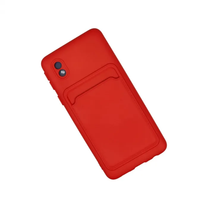 Samsung Galaxy A01 Core Kılıf Kelvin Kartvizitli Silikon - Kırmızı