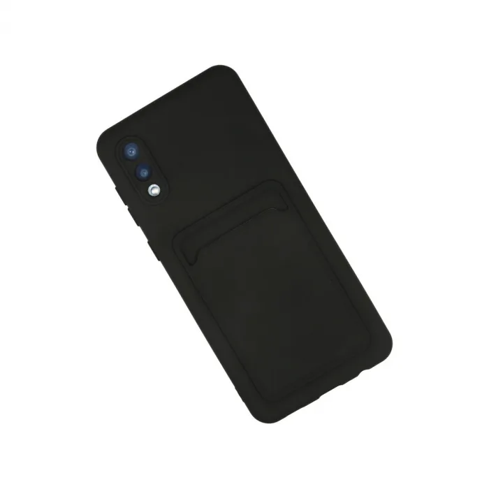 Samsung Galaxy A02 Kılıf Kelvin Kartvizitli Silikon - Siyah