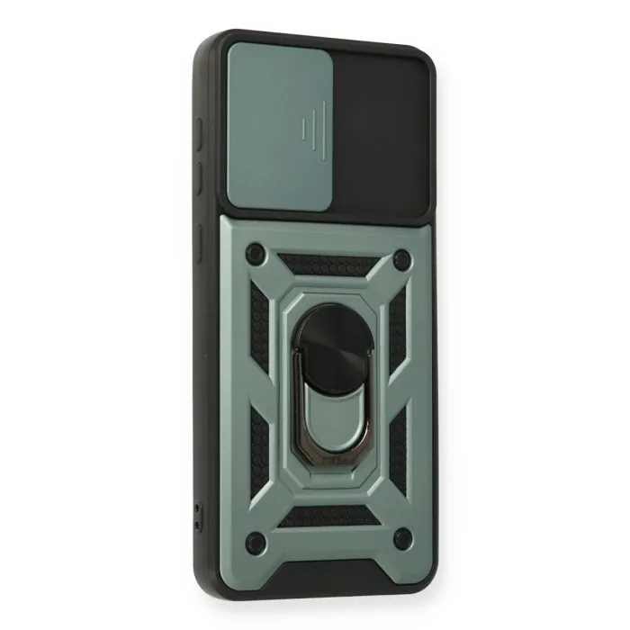 Samsung Galaxy A02 Kılıf Pars Lens Yüzüklü Silikon - Yeşil