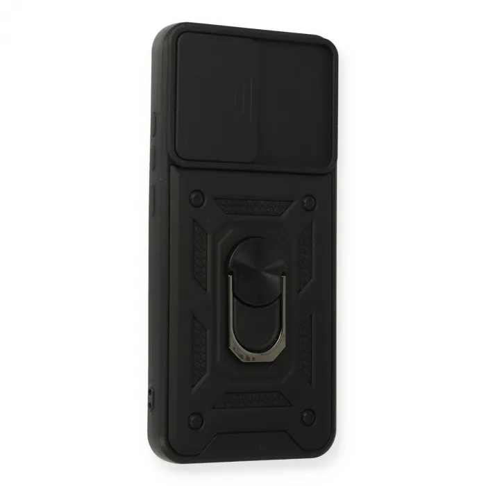 Samsung Galaxy A02s Kılıf Pars Lens Yüzüklü Silikon - Siyah