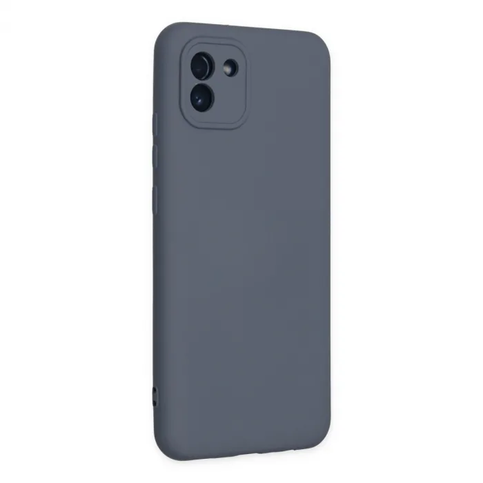 Samsung Galaxy A03 Kılıf Nano İçi Kadife Silikon - Gri