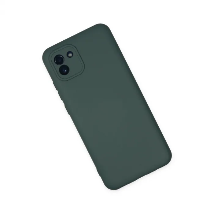 Samsung Galaxy A03 Kılıf Nano İçi Kadife Silikon - Koyu Yeşil