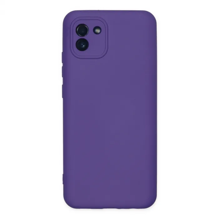 Samsung Galaxy A03 Kılıf Nano İçi Kadife Silikon - Mor